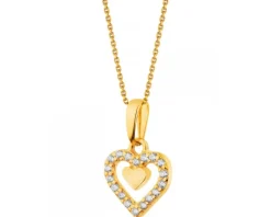 Złota zawieszka z cyrkoniami - Serce