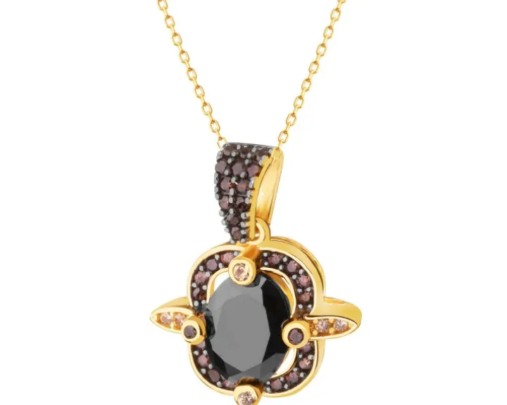 Złota zawieszka z cyrkoniami