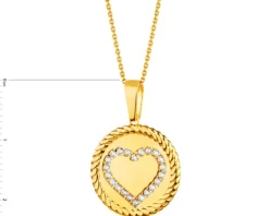 Złota zawieszka z cyrkoniami - serce