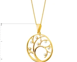 Złota zawieszka z cyrkoniami - drzewko