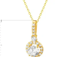 Złota zawieszka z cyrkoniami