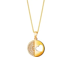 Złota zawieszka z cyrkoniami - serce