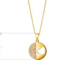 Złota zawieszka z cyrkoniami - serce