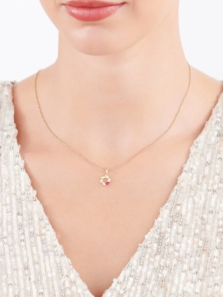 Złota zawieszka z cyrkoniami