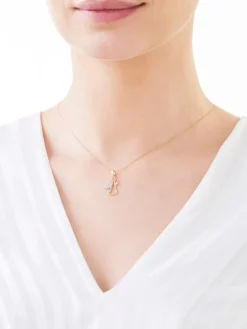 Złota zawieszka z cyrkoniami - aniołek