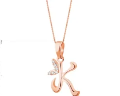 Złota zawieszka z cyrkoniami - litera K