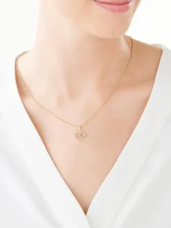 Złota zawieszka z cyrkoniami - serce, nieskończoność