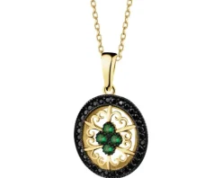 Złota zawieszka z cyrkoniami - rozeta