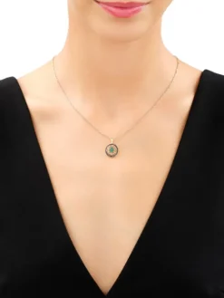 Złota zawieszka z cyrkoniami - rozeta