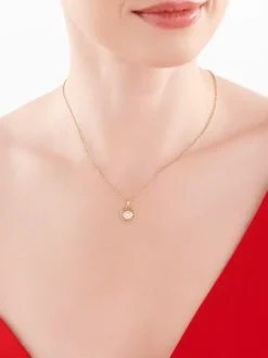 Złota zawieszka z cyrkoniami - rozeta