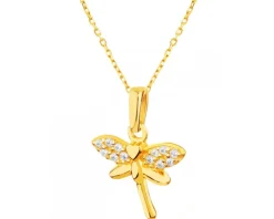 Złota zawieszka z cyrkoniami - ważka