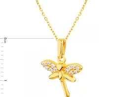 Złota zawieszka z cyrkoniami - ważka