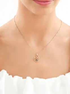 Złota zawieszka z cyrkoniami - Ryby