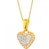 Złota zawieszka z cyrkoniami -  serce
