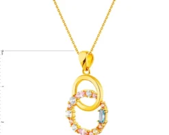 Złota zawieszka z cyrkoniami - koła