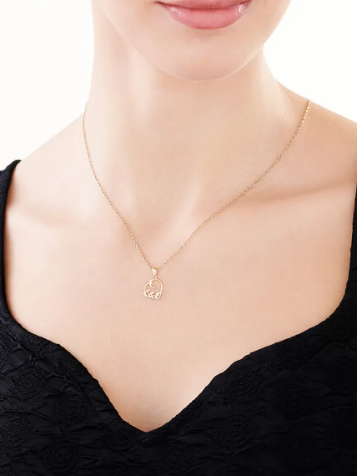 Złota zawieszka z cyrkoniami - serce