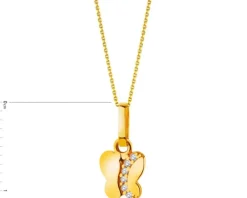 Złota zawieszka z cyrkoniami - motyl