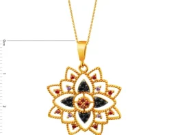 Złota zawieszka z cyrkoniami - rozeta