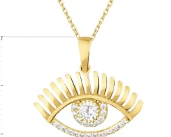 Złota zawieszka z cyrkoniami - oko