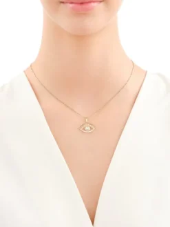 Złota zawieszka z cyrkoniami - oko