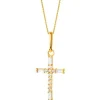 Złota zawieszka z cyrkoniami - krzyż