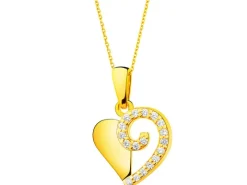 Złota zawieszka z cyrkoniami - serce