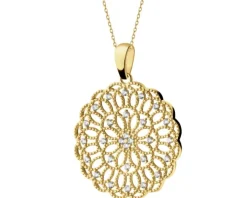 Złota zawieszka z cyrkoniami - rozeta