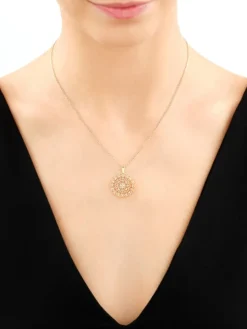Złota zawieszka z cyrkoniami - rozeta