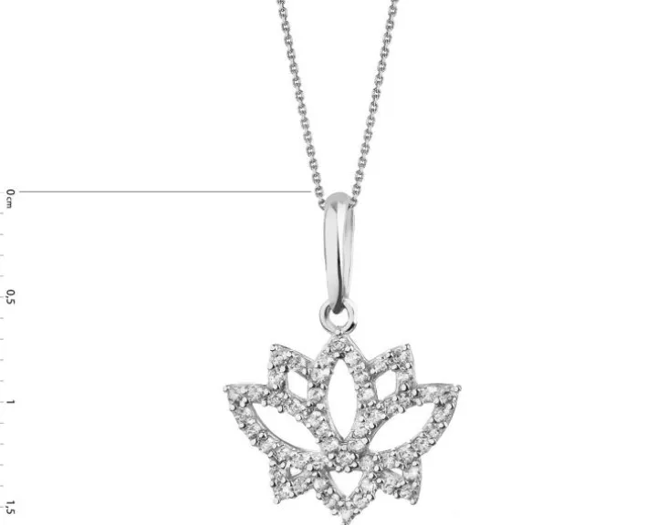 Złota zawieszka z cyrkoniami - kwiat lotosu