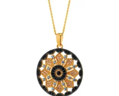 Złota zawieszka z cyrkoniami - rozeta