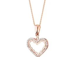 Złota zawieszka z cyrkoniami - serce