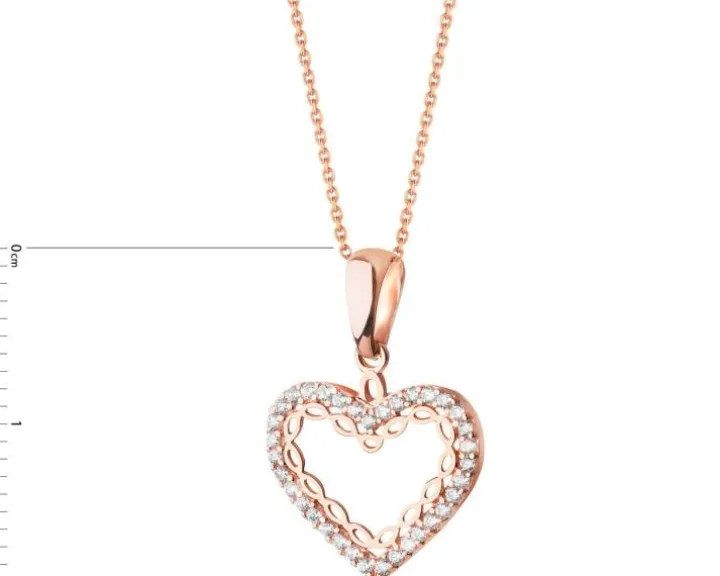 Złota zawieszka z cyrkoniami - serce