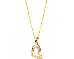Złota zawieszka z cyrkoniami - serce