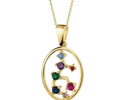 Złota zawieszka z cyrkoniami - Panna