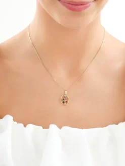 Złota zawieszka z cyrkoniami - Panna