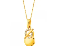 Złota zawieszka z cyrkoniami