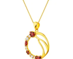 Złota zawieszka z cyrkoniami