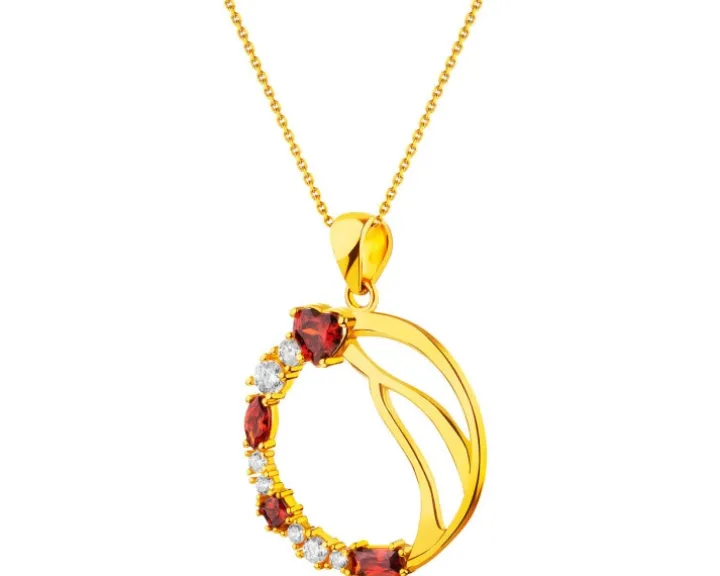 Złota zawieszka z cyrkoniami