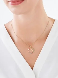 Złota zawieszka z cyrkoniami