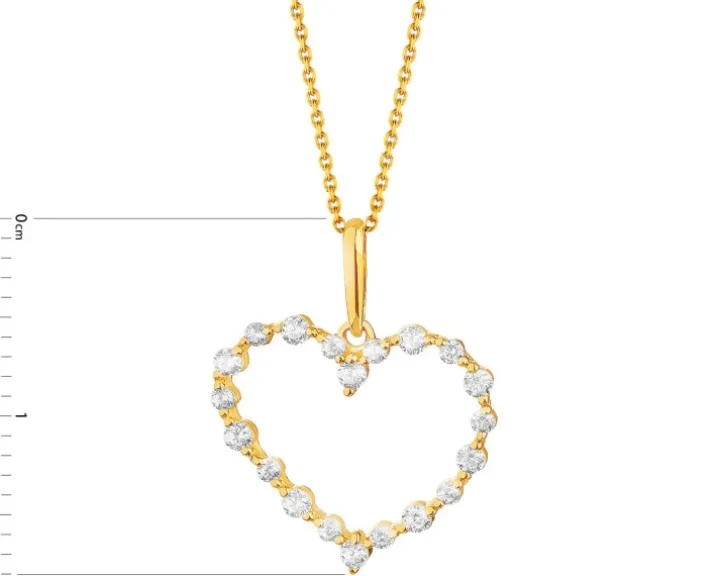 Złota zawieszka z cyrkoniami - serce