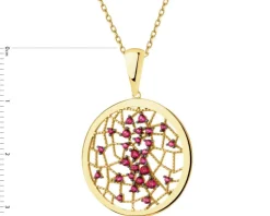 Złota zawieszka z cyrkoniami - koło