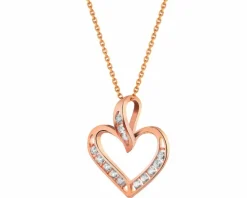 Złota zawieszka z cyrkoniami - serce