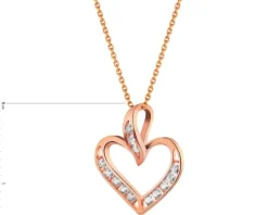 Złota zawieszka z cyrkoniami - serce
