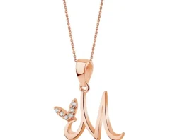 Złota zawieszka z cyrkoniami - litera M