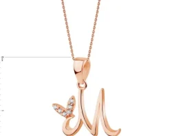 Złota zawieszka z cyrkoniami - litera M