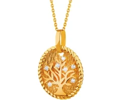 Złota zawieszka z cyrkoniami - drzewko