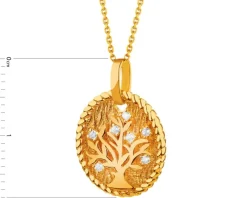 Złota zawieszka z cyrkoniami - drzewko