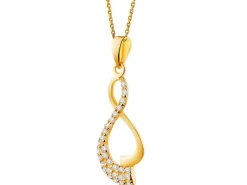 Złota zawieszka z cyrkoniami