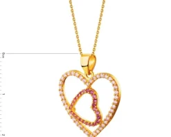 Złota zawieszka z cyrkoniami - serca