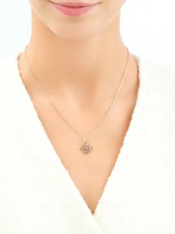 Złota zawieszka z cyrkoniami - rozeta